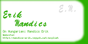 erik mandics business card